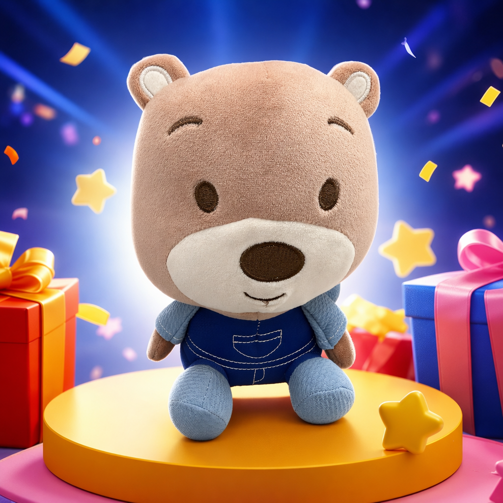 A cute pink plush bear pillow plush doll is a birthday present for my girlfriend Specification image