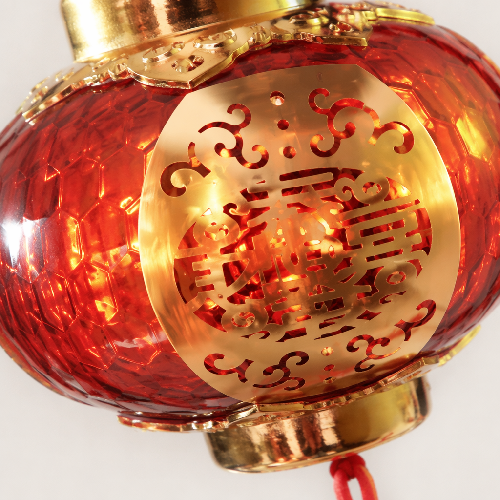 Red hollowed-out "Fu" character lantern, a Chinese-style Spring Festival decorative hanging item for home living room entrance hall Application Scenario