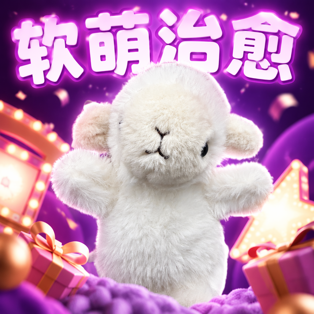 White plush toys, cute pet plush figurines, home decoration plush dolls Specification image