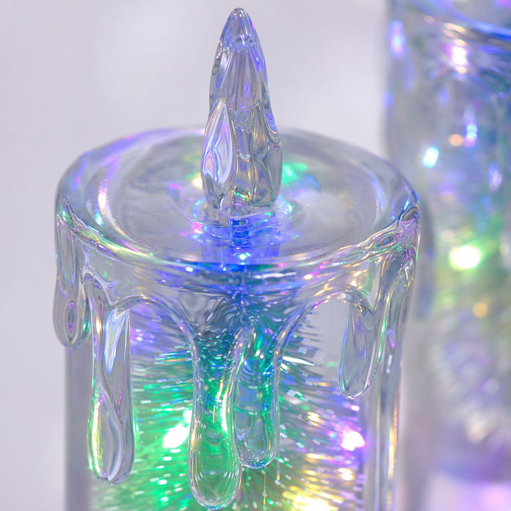 Transparent candle-shaped lighting fixtures, creative home atmosphere decoration LED table lamps Application Scenario