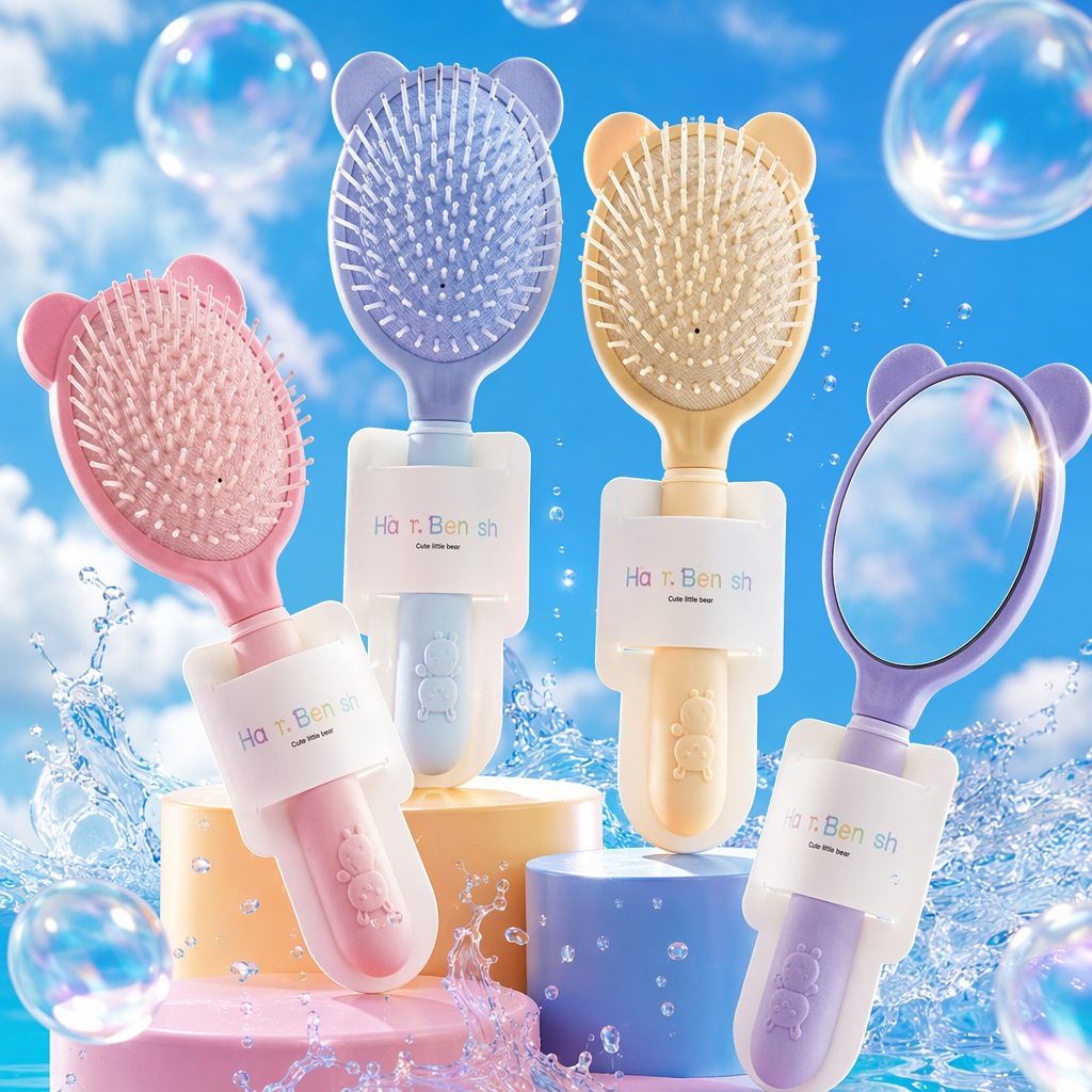 A set of colorful bear ear-shaped combs with a sweet and cute girlish style for portable grooming tools Specification image