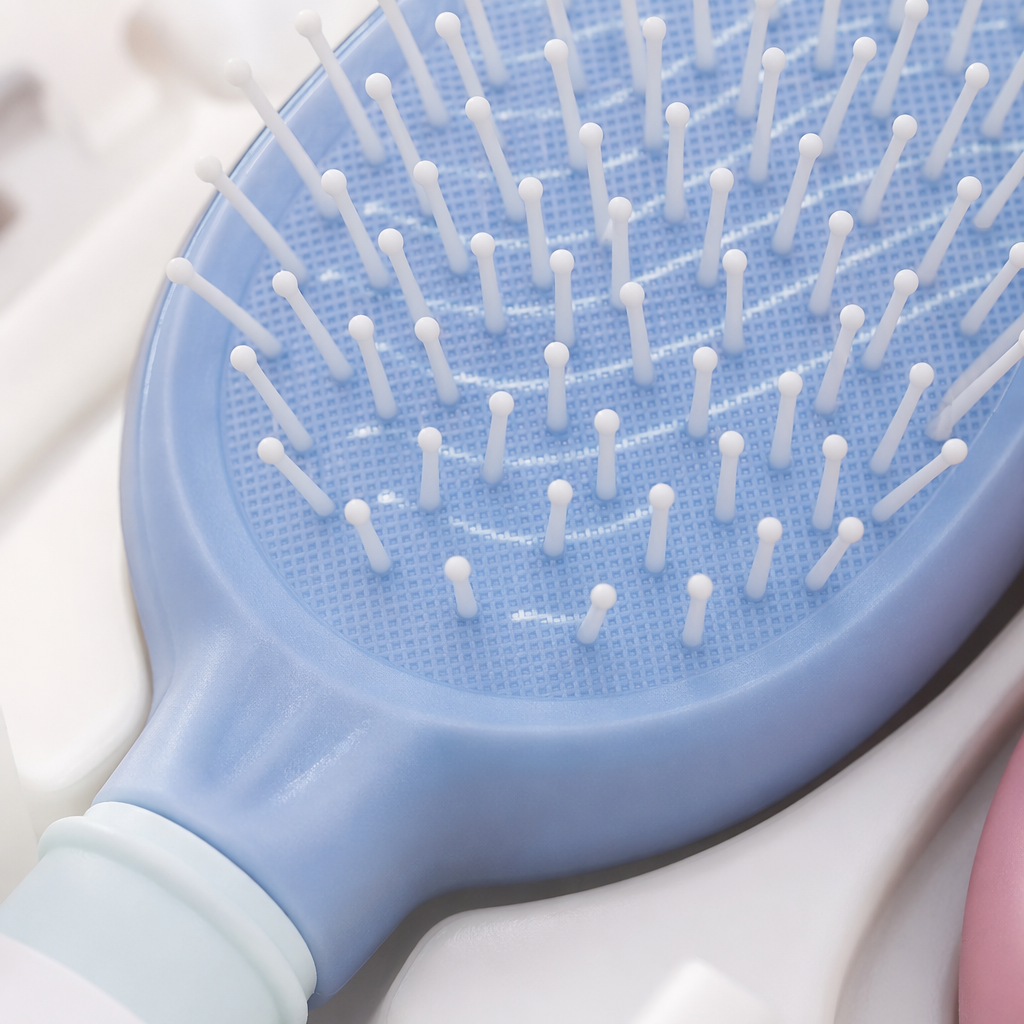 A set of colorful bear ear-shaped combs with a sweet and cute girlish style for portable grooming tools Application Scenario