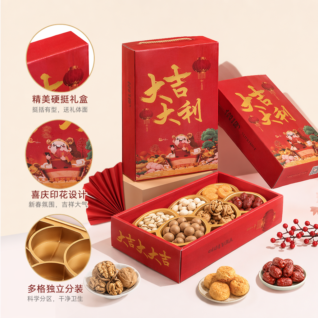 红色礼盒包装精美节日送礼优选