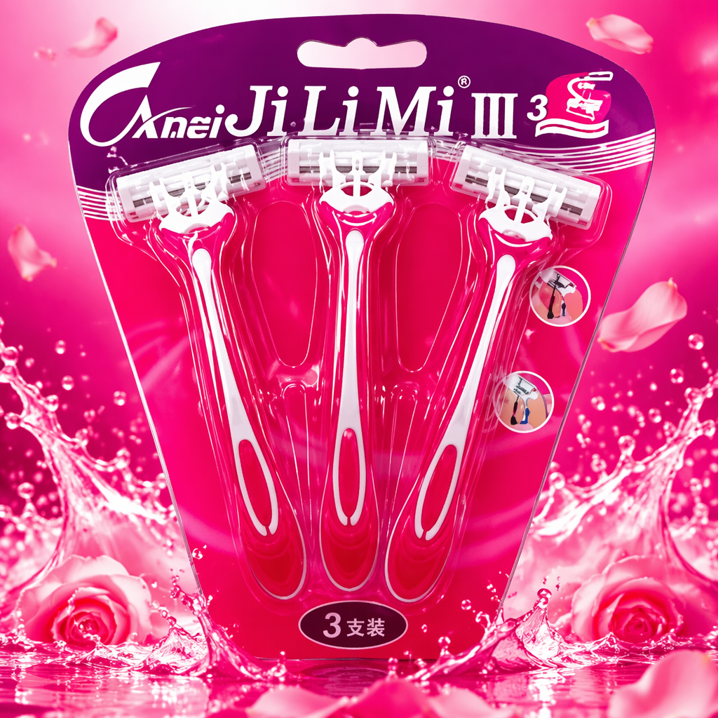 Paquete rosa de tres piezas para el kit de cuidado de la barba de razor men Specification image