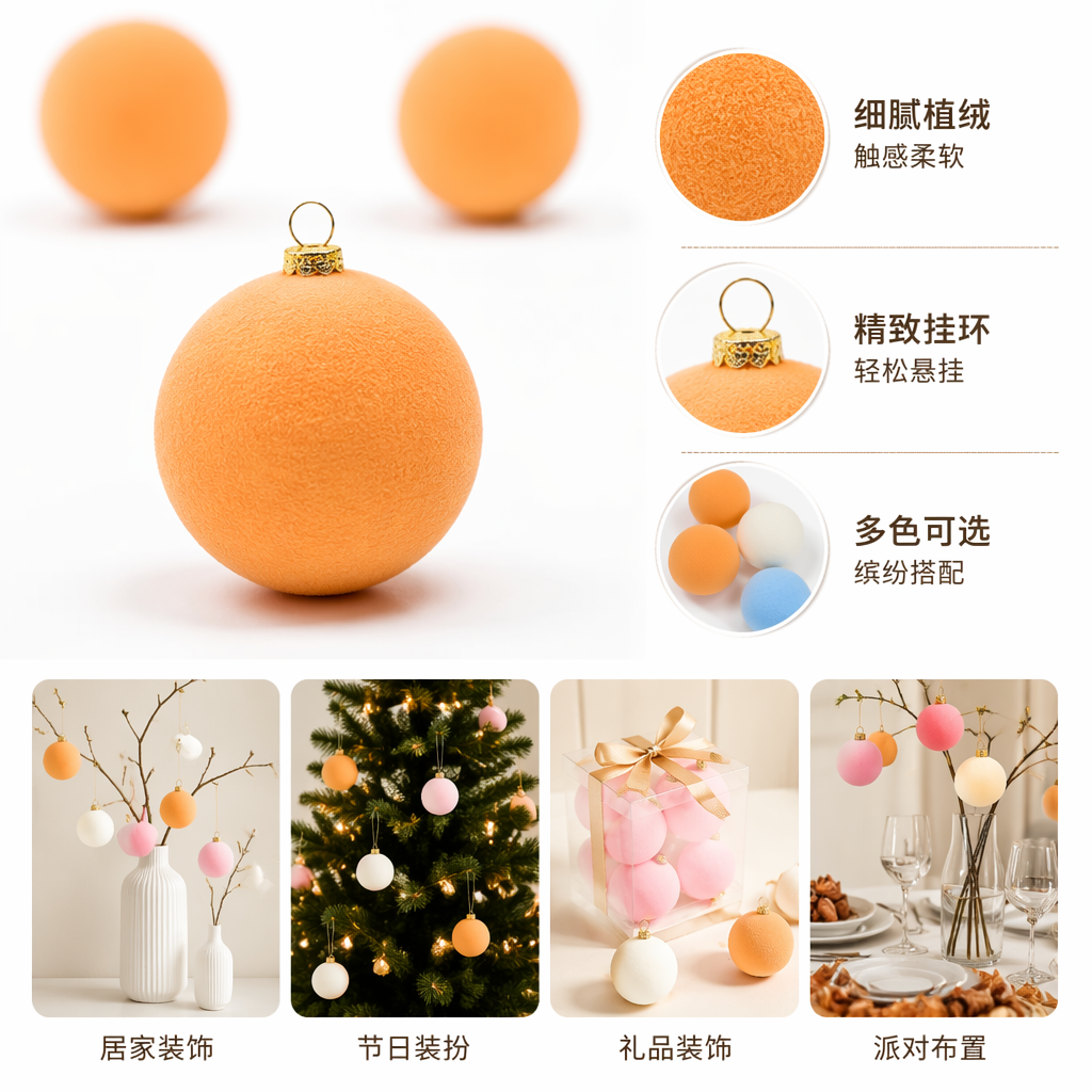 彩色毛毡球手工装饰品DIY家居布艺创意摆件