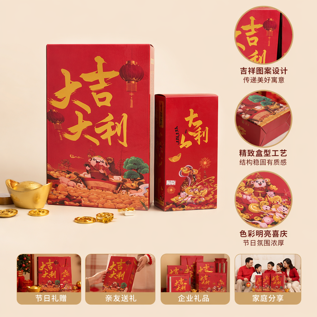 红色礼盒装精美礼品包装盒节日喜庆送礼优选