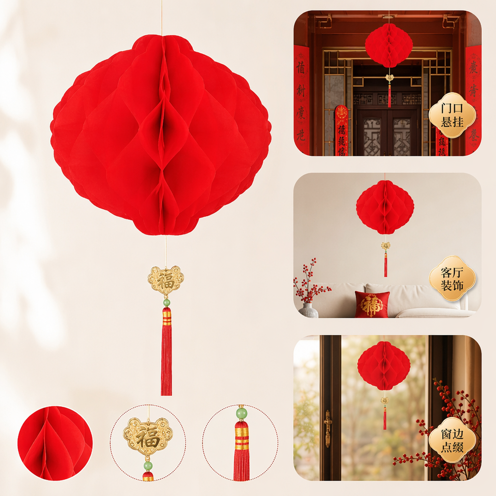 红色灯笼铁艺手工灯笼户外 patio 装饰春节元宵节用