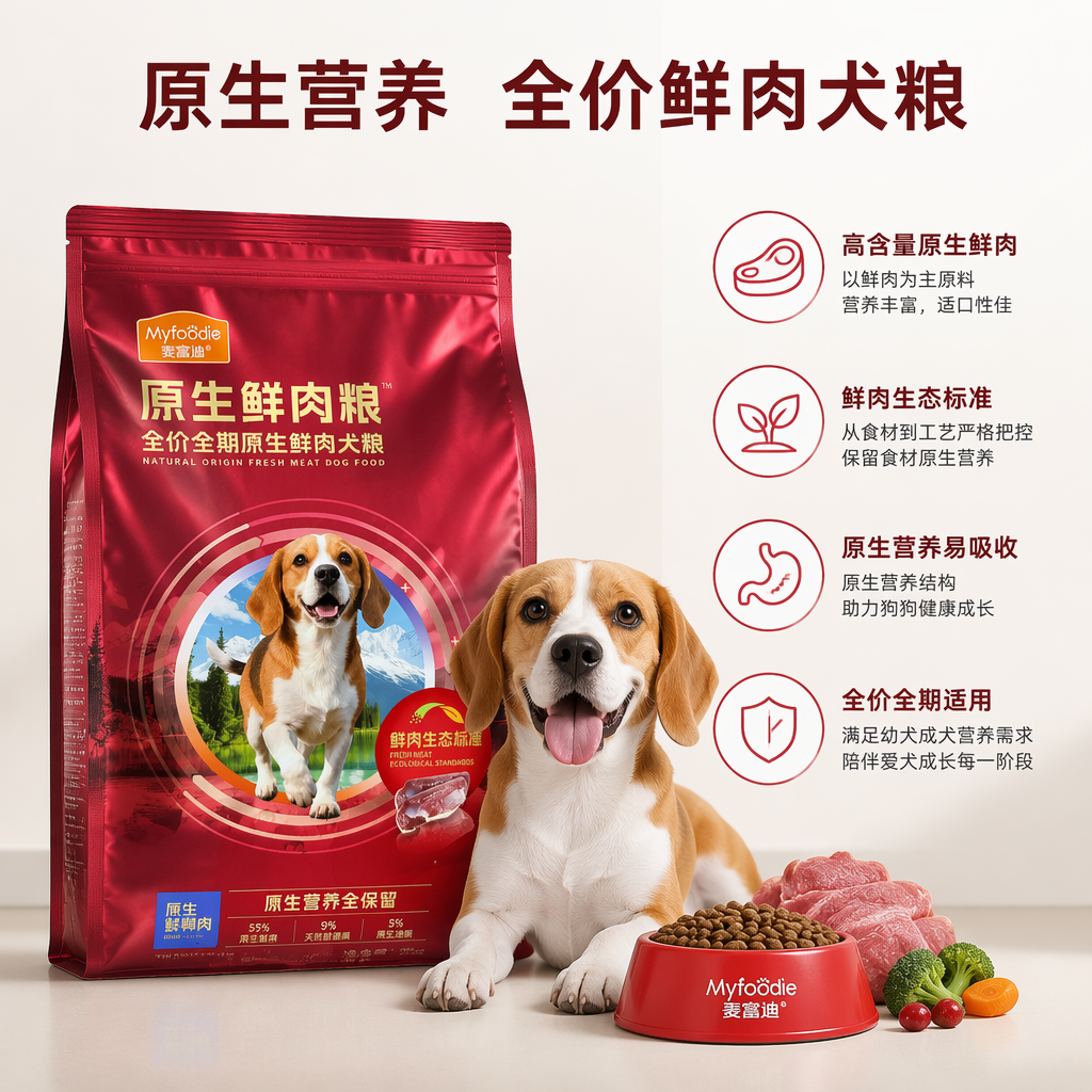 红色包装袋狗粮宠物犬专用营养均衡干粮