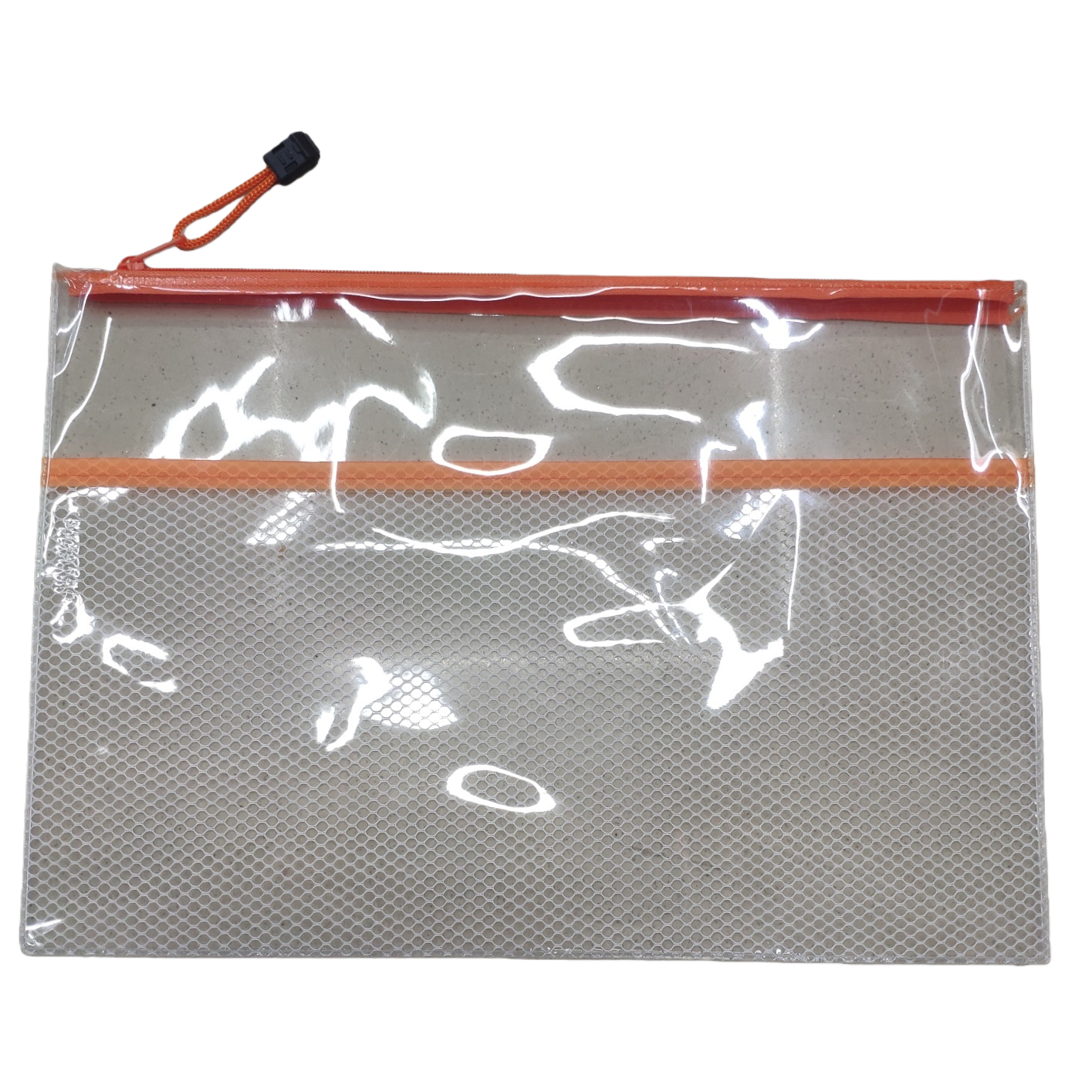 Transparent mesh file bag, A4-sized waterproof and wear-resistant storage bag, multi-functional office stationery Item Picture