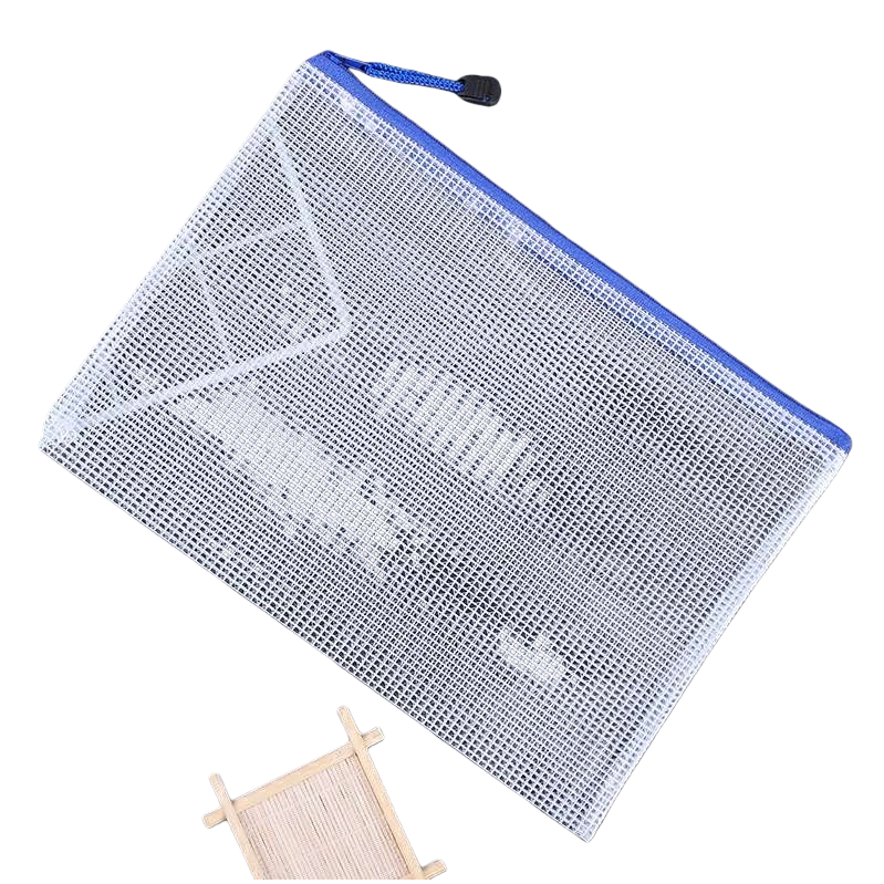 White grid file bag, A4 thickened waterproof office storage bag Item Picture