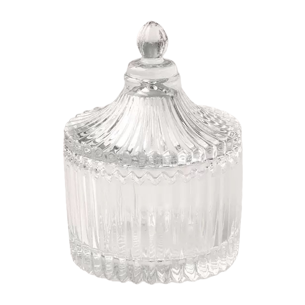 Transparent glass mini yurt candy jar home decoration candy storage jar Item Picture