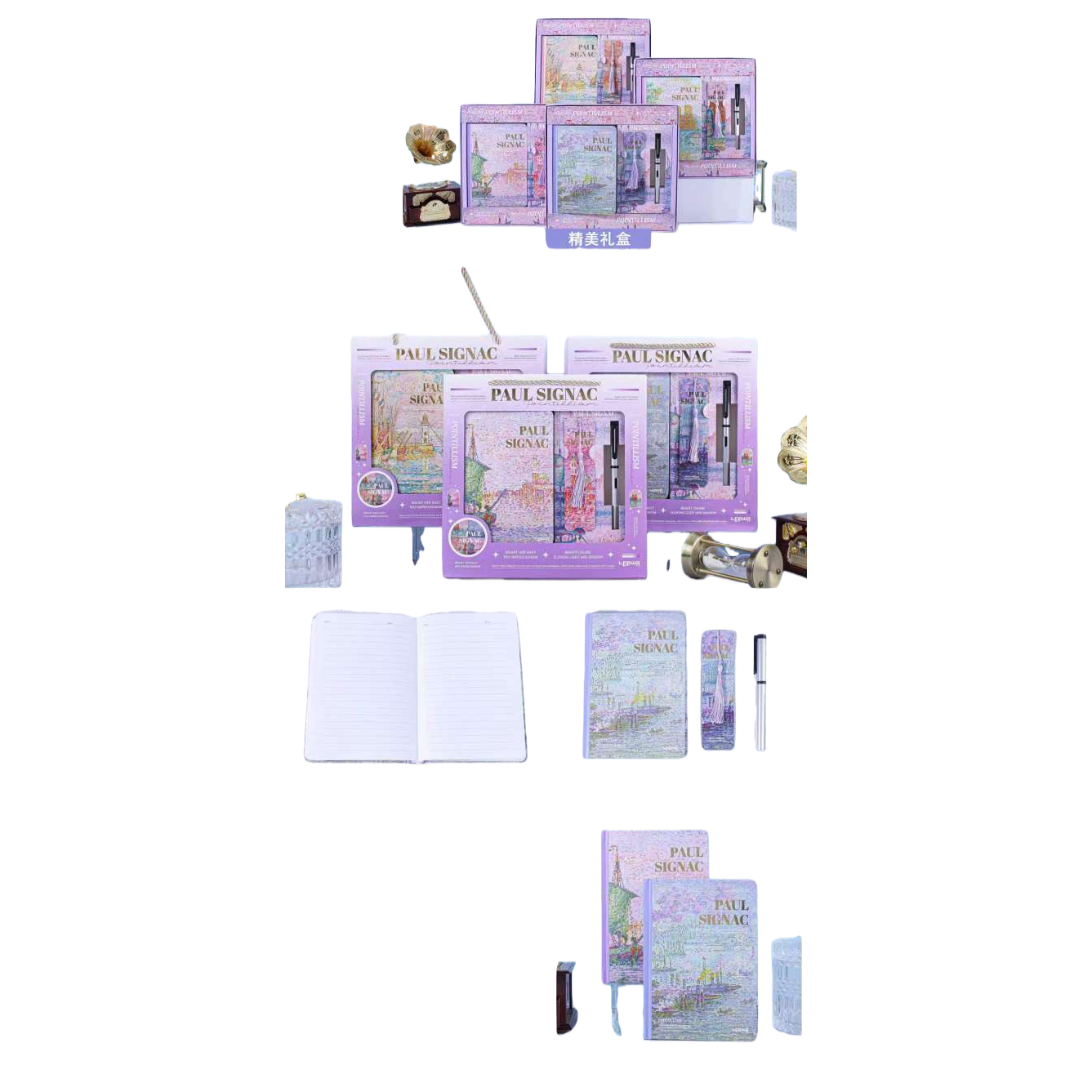 Purple gift box stationery set, creative and practical multi-piece set for student office Item Picture