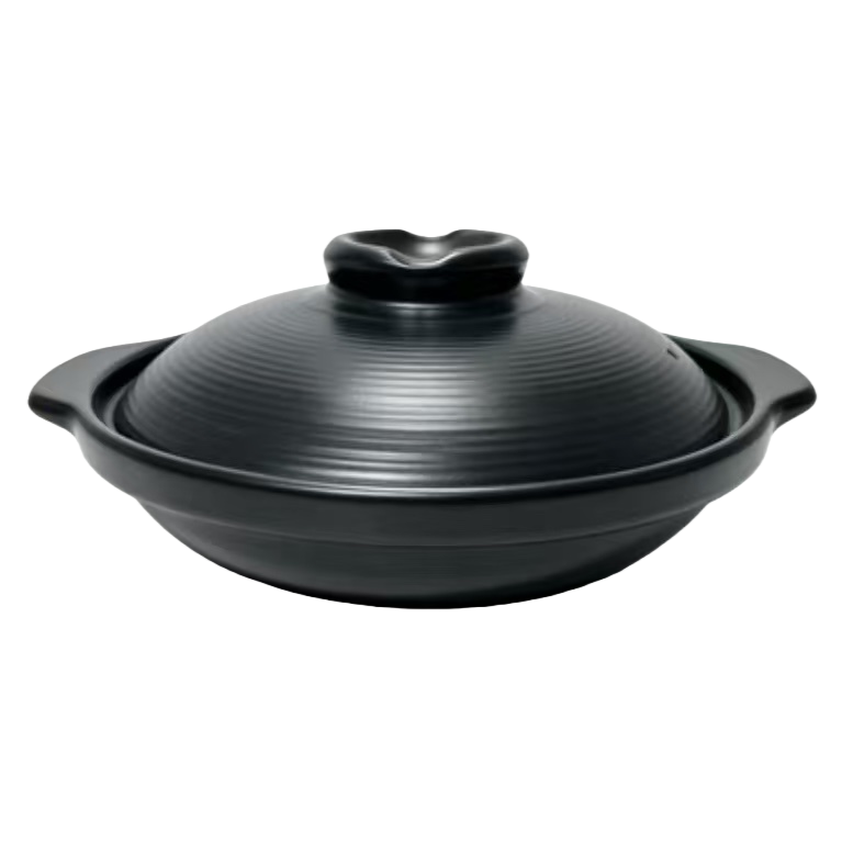 Black earthenware pot, household stew pot, clay pot for making soup, high-temperature resistant, unglazed coarse earthenware pot Item Picture