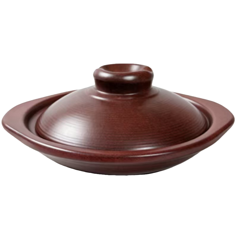 Dark brown handcrafted earthenware pot, household stewing pot, high-temperature resistant ceramic pot Item Picture