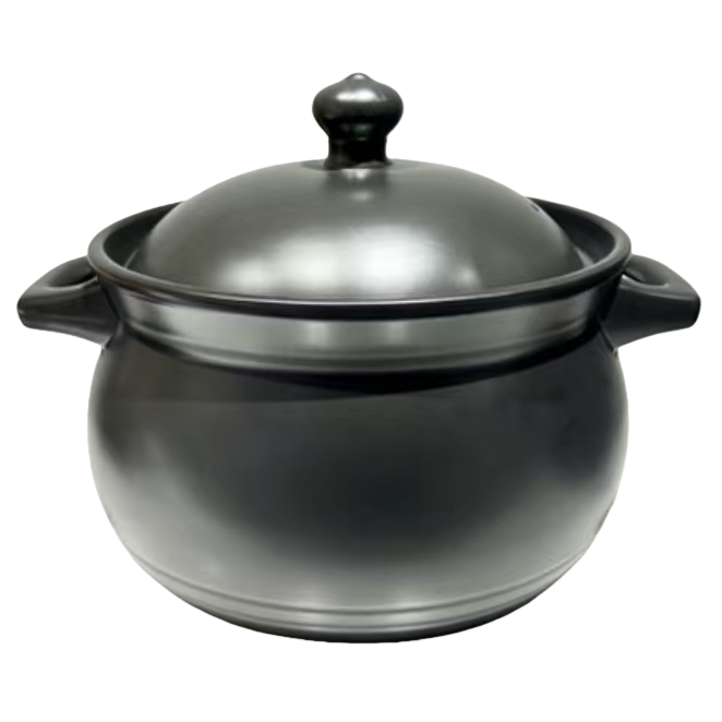 Black clay pot, household stew pot, ceramic soup pot, high-temperature resistant health pot Item Picture