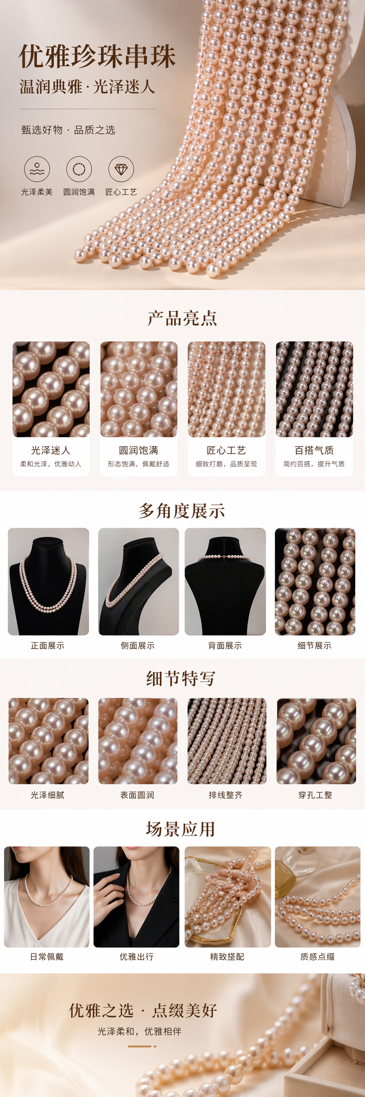 棕色珠子串 手工编织天然石珠手链简约时尚配饰详情1
