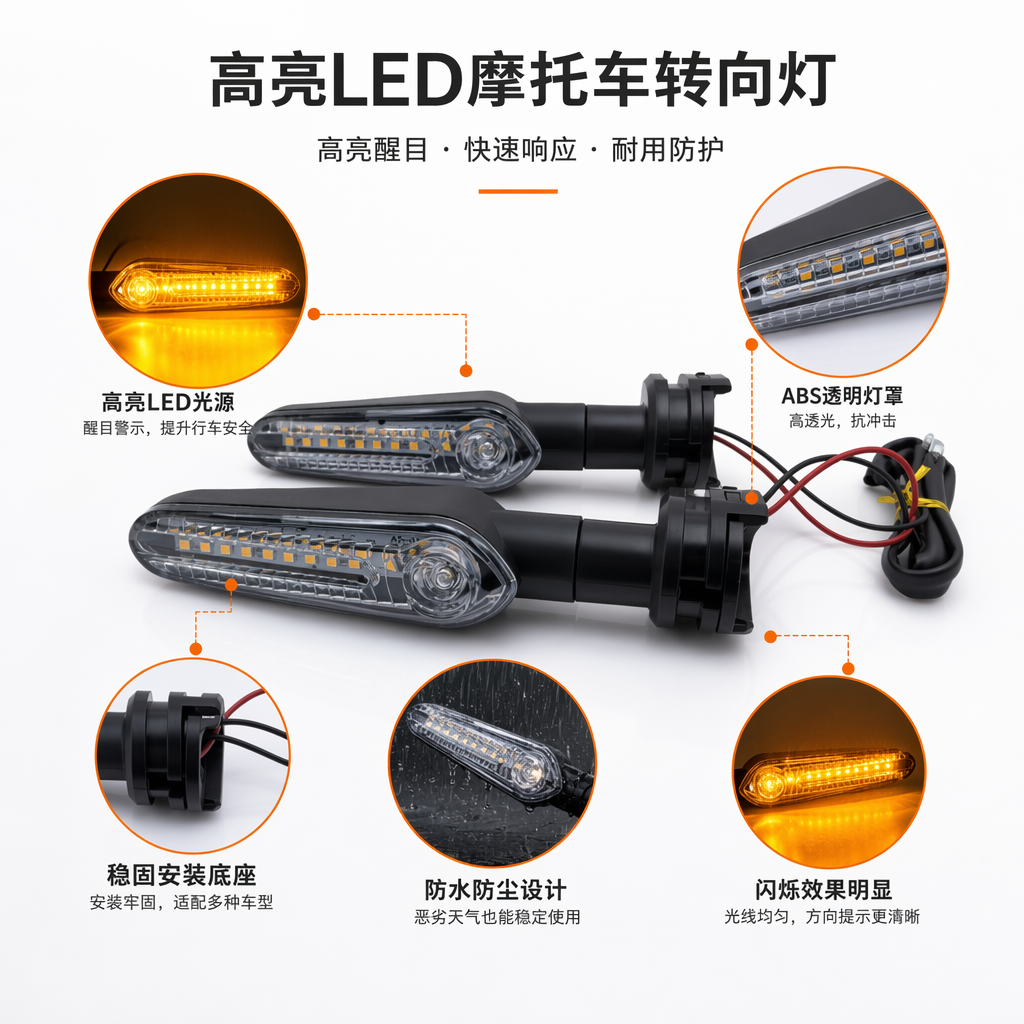 黑色LED转向灯 汽车前侧转向信号灯 高亮节能长寿命