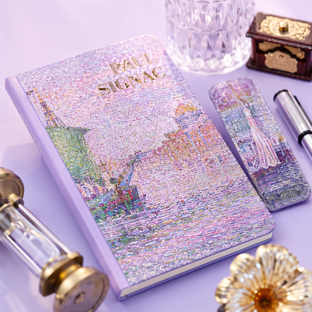 Purple gift box stationery set, creative and practical multi-piece set for student office Application Scenario