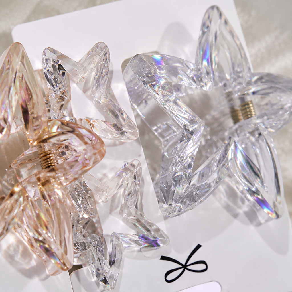 Colorful star-shaped hairpins, cute headwear for girls, metallic texture and shiny accessories Application Scenario