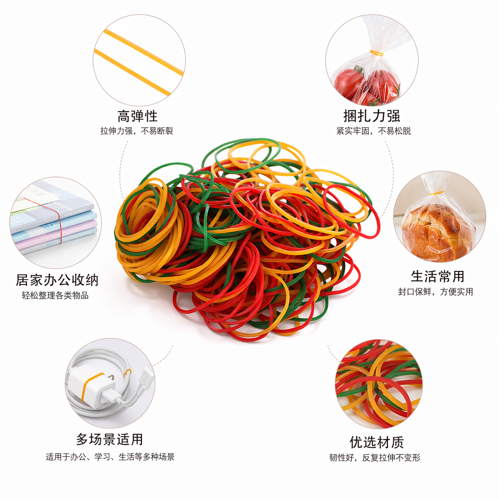彩色橡皮筋 多色混装 弹力耐用 扎发绑物通用款
