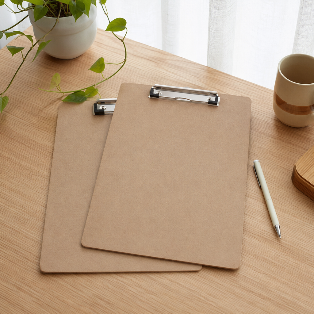 Brown clipboard office supplies, A4 thickened portable folder, desktop organization and storage details Picture