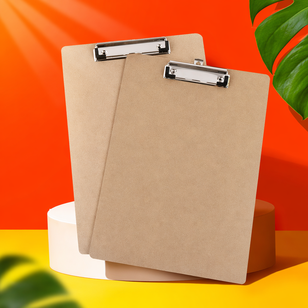 Brown clipboard office supplies, A4 thickened portable folder, desktop organization and storage Specification image