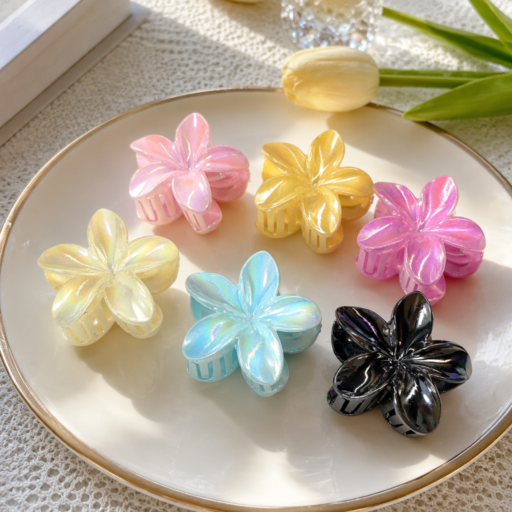 Colorful flower-shaped hairpins, cute headwear for girls, sweet and refreshing forest-themed details Picture