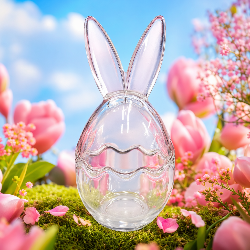 Transparent rabbit-shaped glass decorative items for home decoration and creative desktop placement Specification image