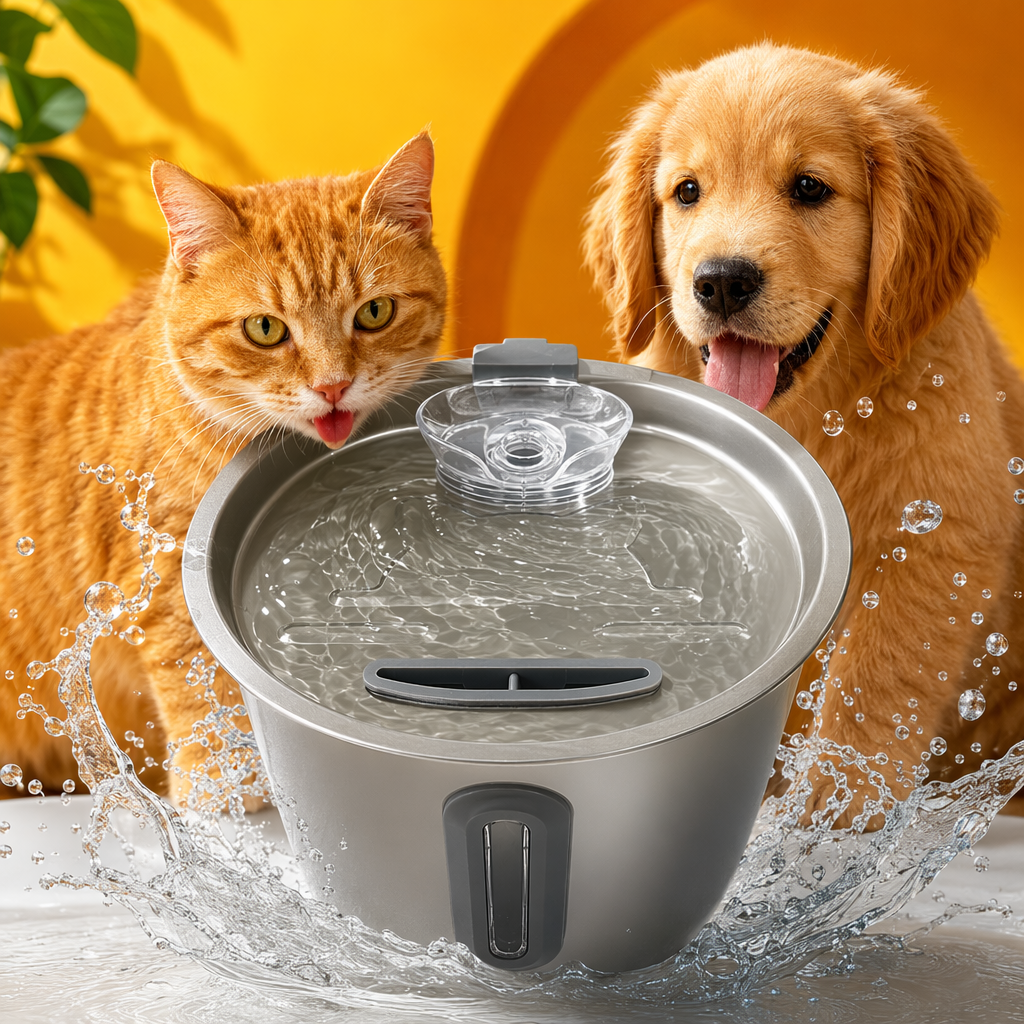 Stainless steel strip-shaped window faucet pet automatic water dispenser, silent and energy-saving, suitable for both cats and dogs Specification image