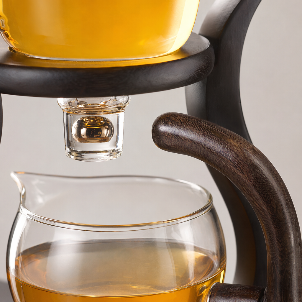 Black stand glass tea set, teapot and tea cup combination, high borosilicate heat-resistant transparent Application Scenario