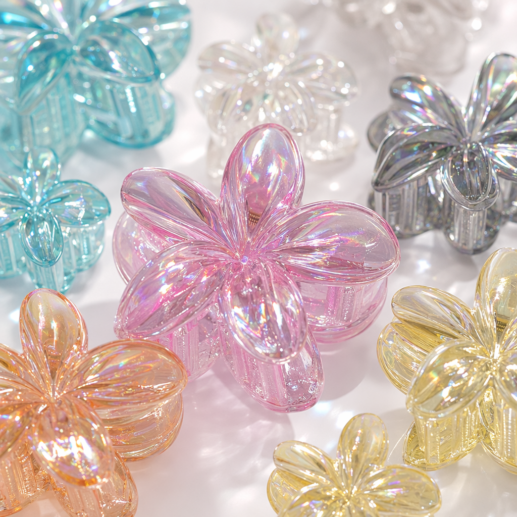 The colorful petal-shaped hairpin is a sweet and cute headpiece for a Japanese girl, with a fresh and charming touch Application Scenario