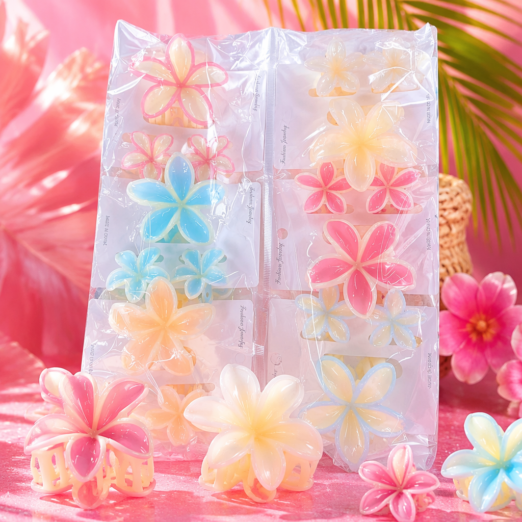 Colorful flower-shaped hairpin set, a variety of cute headwear combinations for girls Specification image