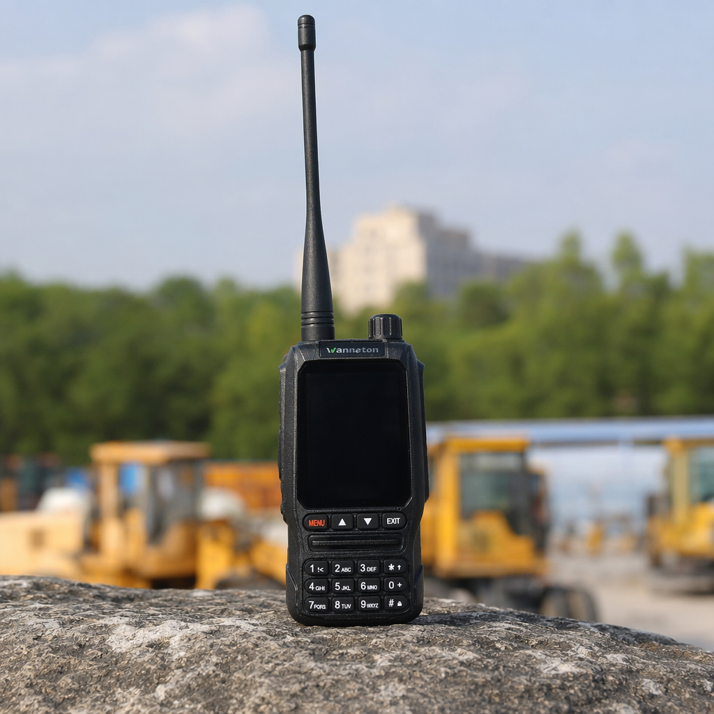The black walkie-talkie with a metal body has a strong signal and can be used for long-distance communication both indoors and outdoors details Picture
