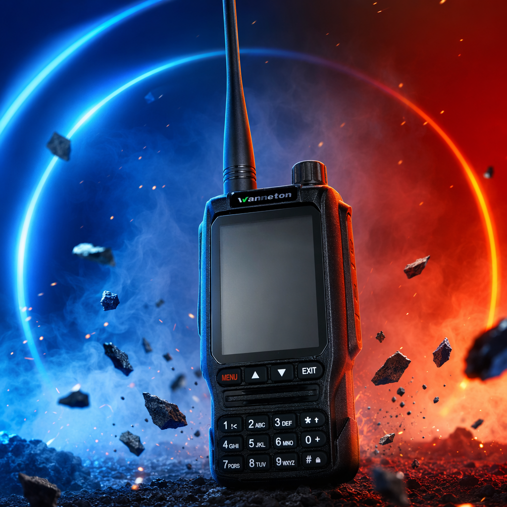The black walkie-talkie with a metal body has a strong signal and can be used for long-distance communication both indoors and outdoors Specification image