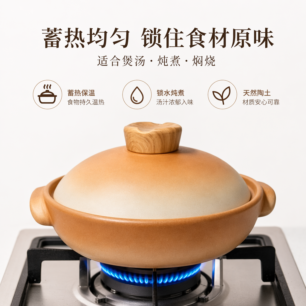 Brown clay POTS, household stew POTS, soup POTS, high-temperature resistant ceramic POTS, kitchen cookware