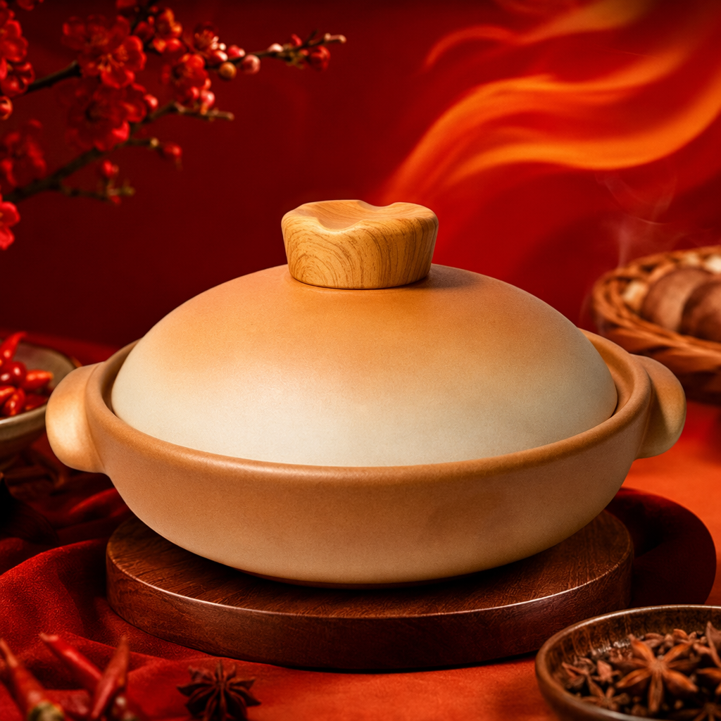 Brown clay POTS, household stew POTS, soup POTS, high-temperature resistant ceramic POTS, kitchen cookware Specification image