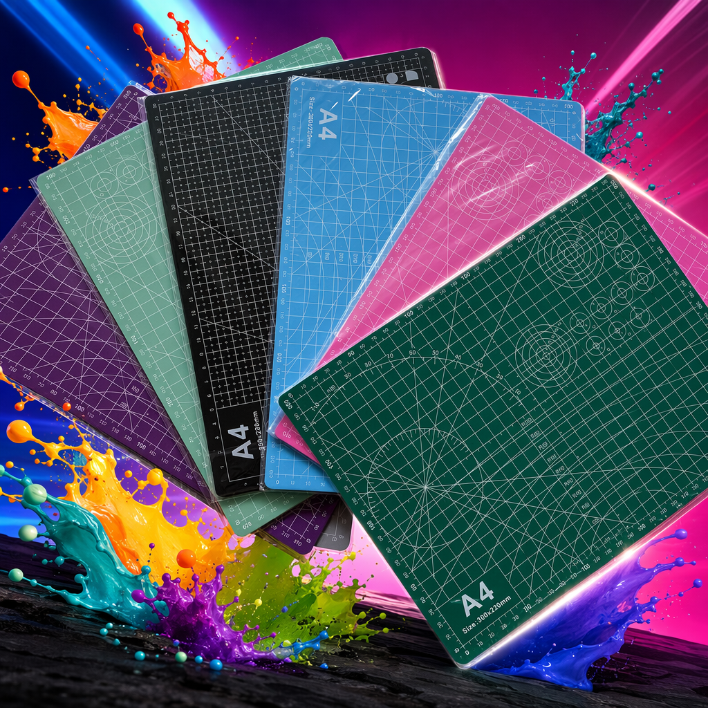 Colored grid cutting pad, professional cutting pad, PVC material, anti-slip and wear-resistant Specification image