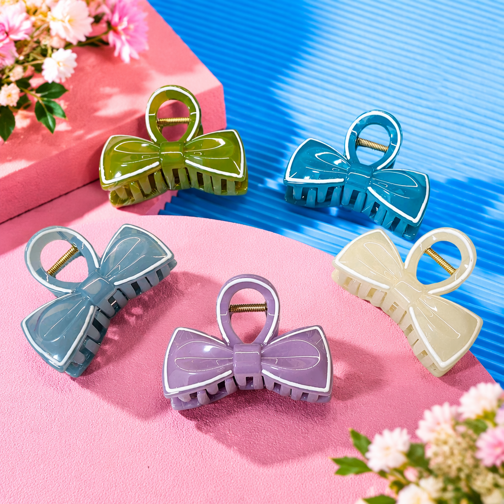 Colorful bow hair clips, cute headwear for girls, sweet style small hair clips Specification image