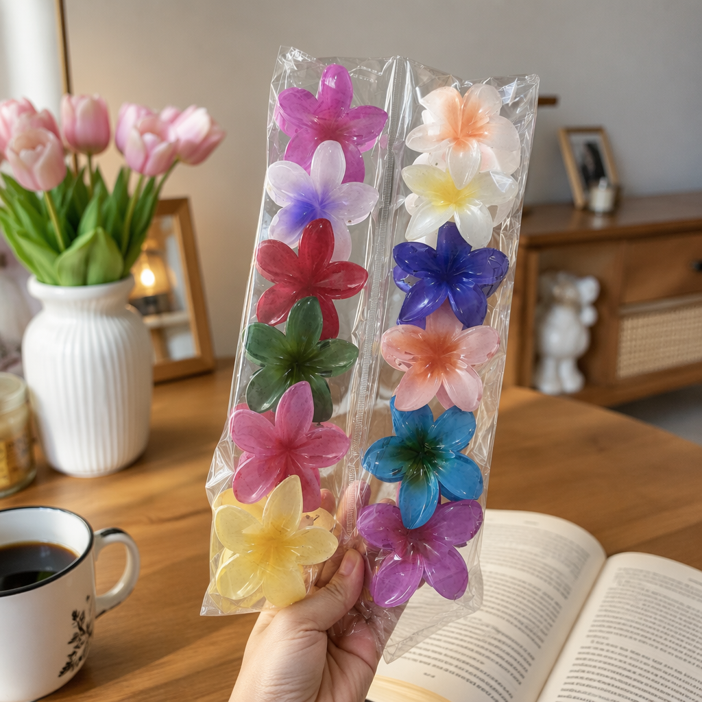 Colorful flower hair clips, cute headwear for girls, sweet and refreshing forest-style hair clips details Picture
