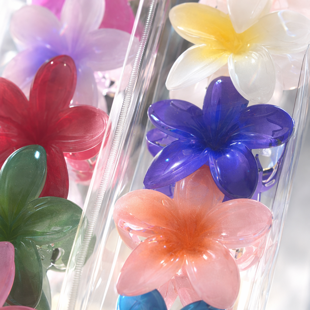 Colorful flower hair clips, cute headwear for girls, sweet and refreshing forest-style hair clips Application Scenario