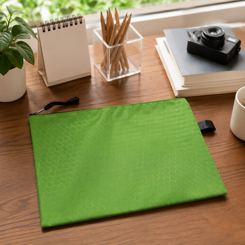 Green hexagonal textured zipper bag moisture-proof sealed storage bag available in multiple sizes details Picture