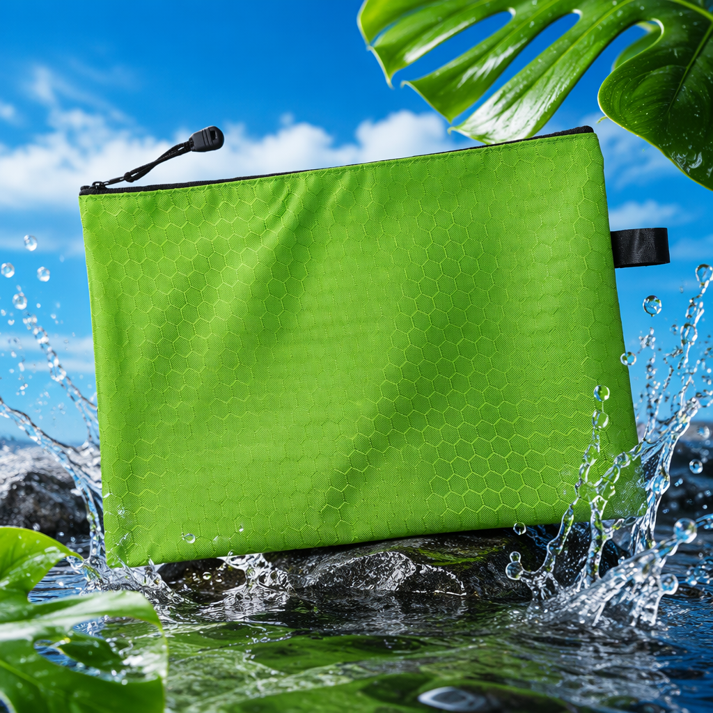 Green hexagonal textured zipper bag moisture-proof sealed storage bag available in multiple sizes Specification image