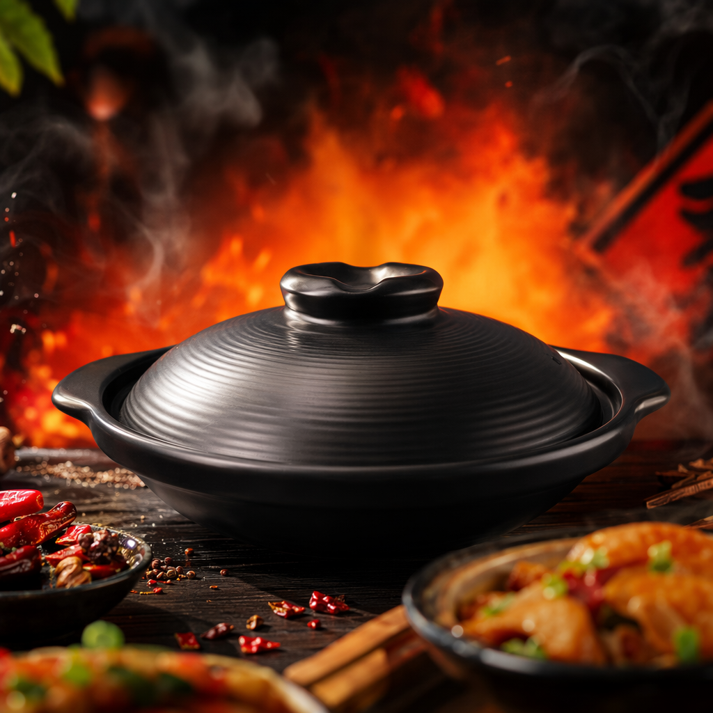 Black earthenware pot, household stew pot, clay pot for making soup, high-temperature resistant, unglazed coarse earthenware pot Specification image