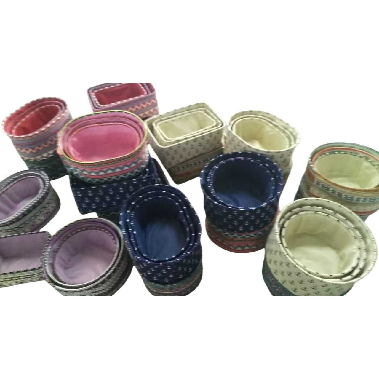 Colorful fabric storage basket available in multiple colors, a home organizing wonder, portable and foldable Item Picture