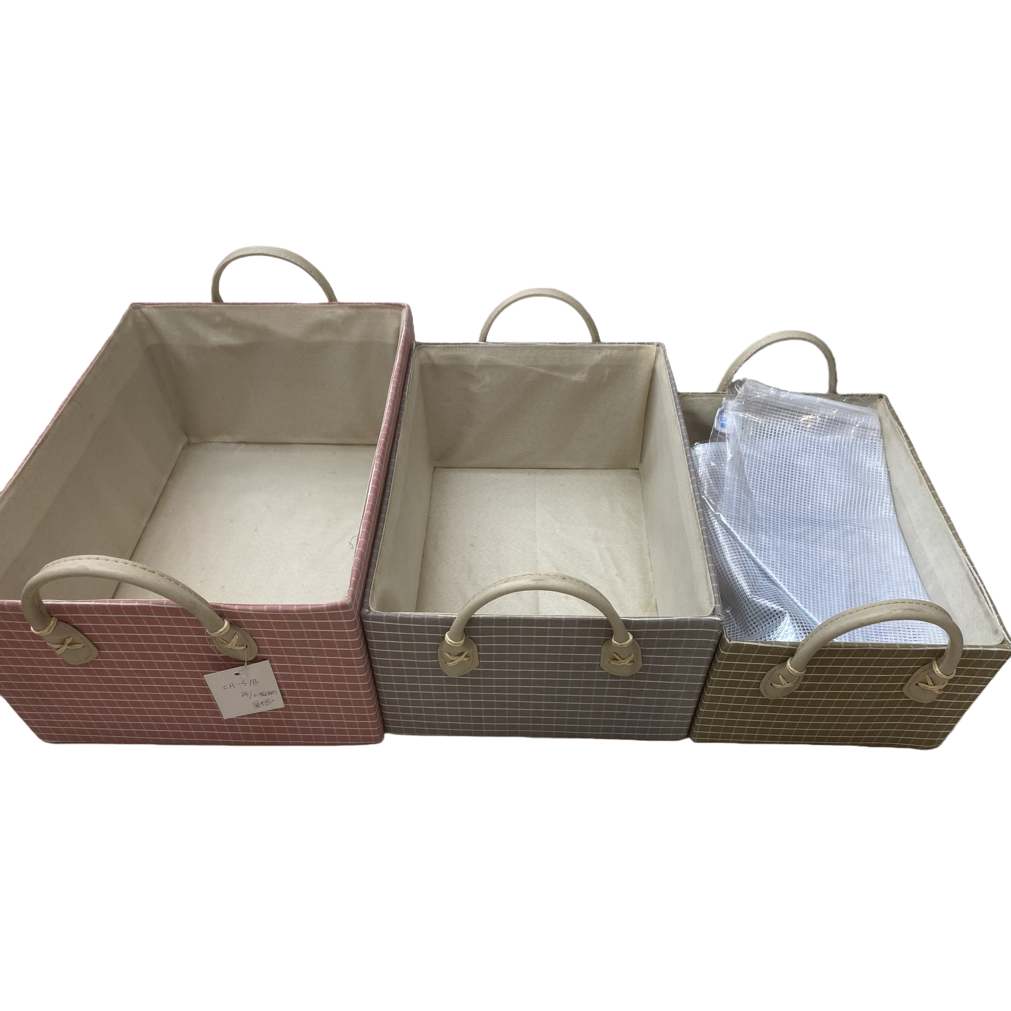 Checkered fabric storage basket for home bedroom and living room organization, simple Nordic style Item Picture