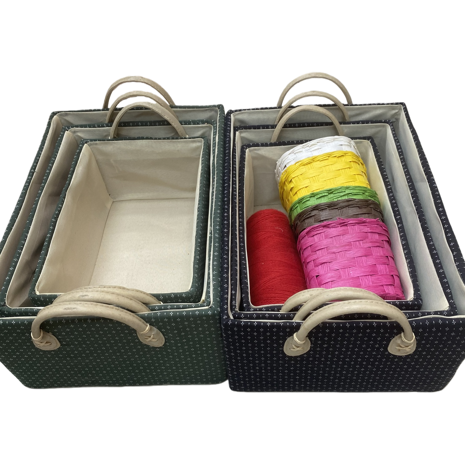Colorful woven baskets, household storage baskets, large-capacity rattan woven storage baskets, Nordic-style living room and bedroom organizing baskets Item Picture
