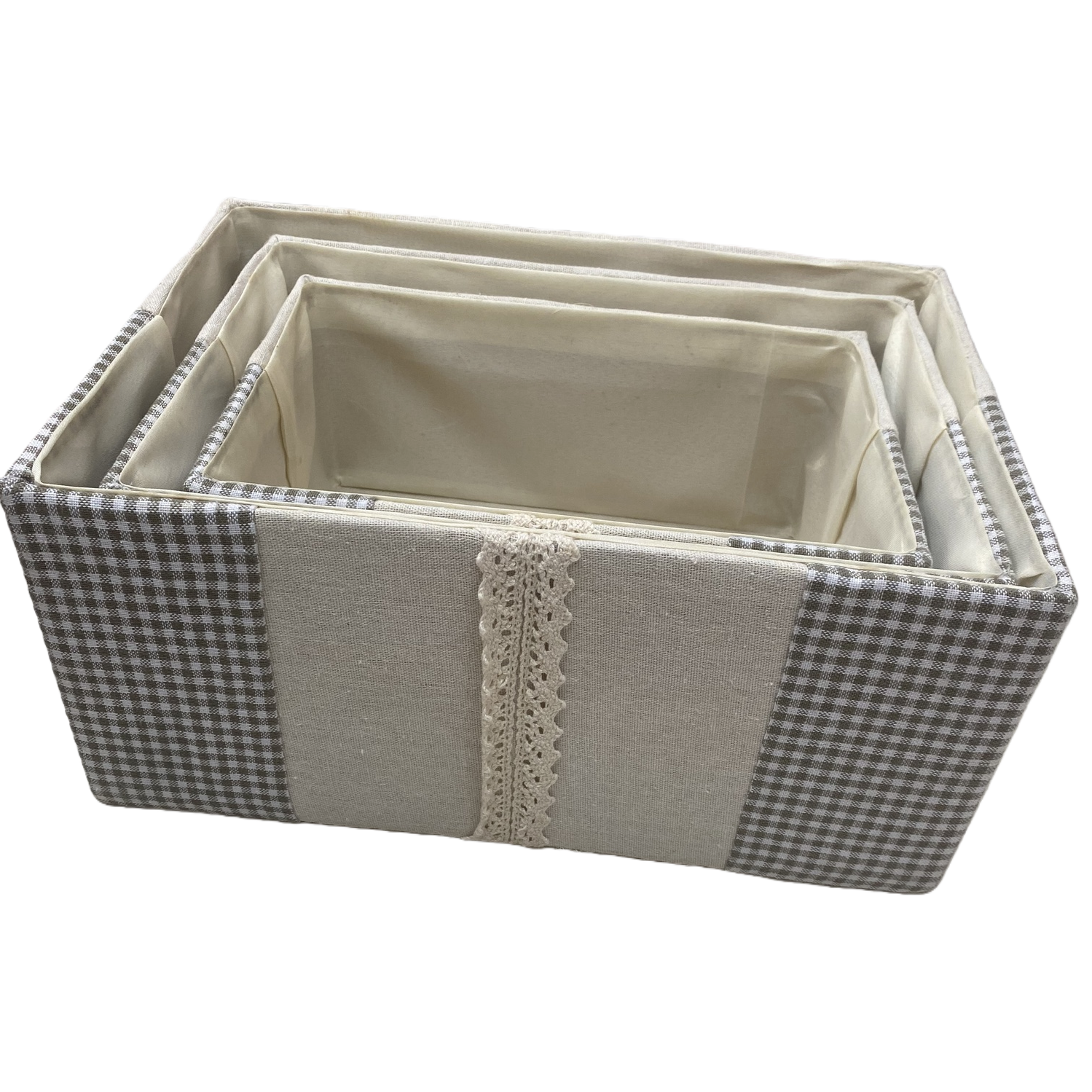Checkered fabric storage box, multi-functional storage box, living room and bedroom organization box Item Picture