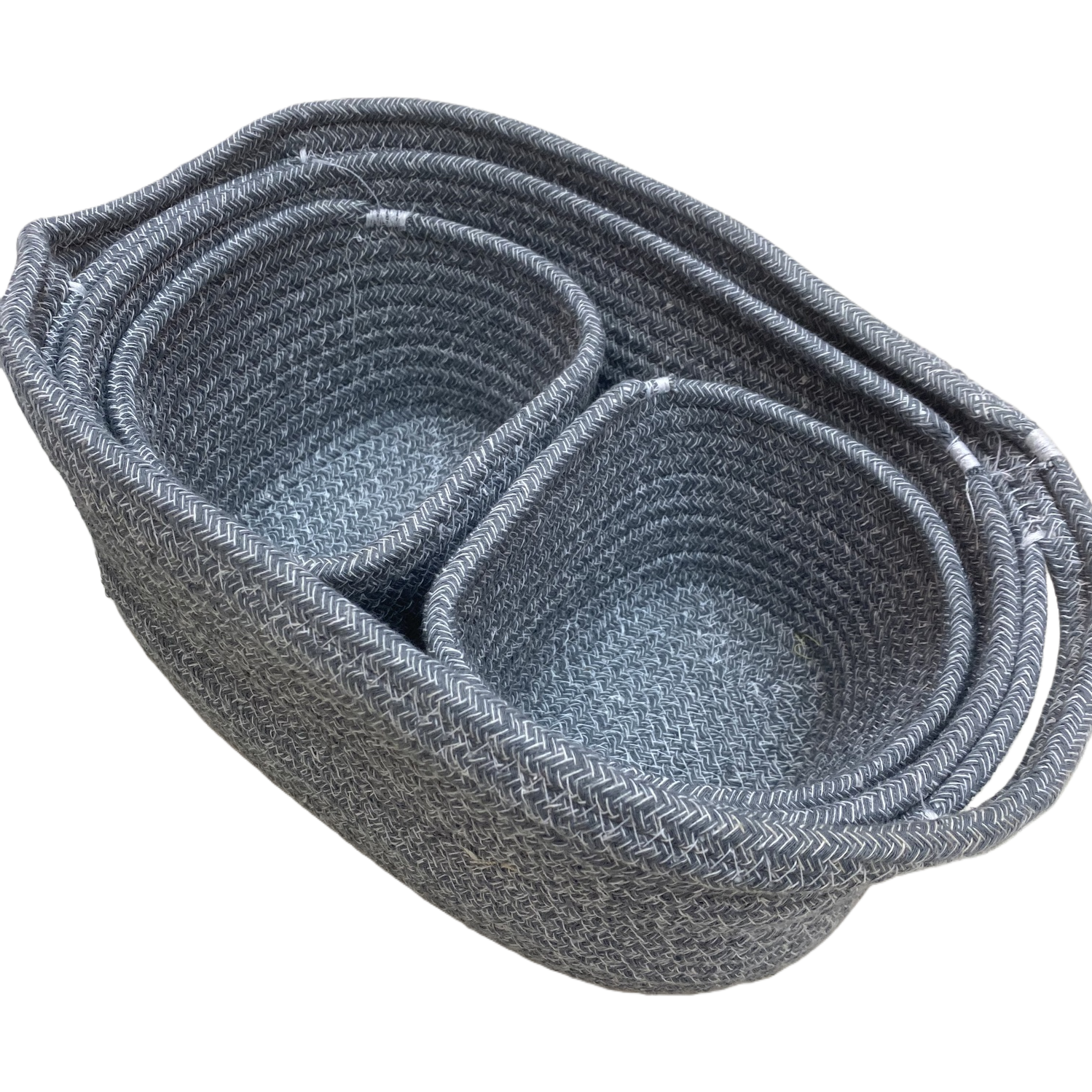 Grey woven basket for home storage, living room and bedroom storage, simple Nordic style Item Picture