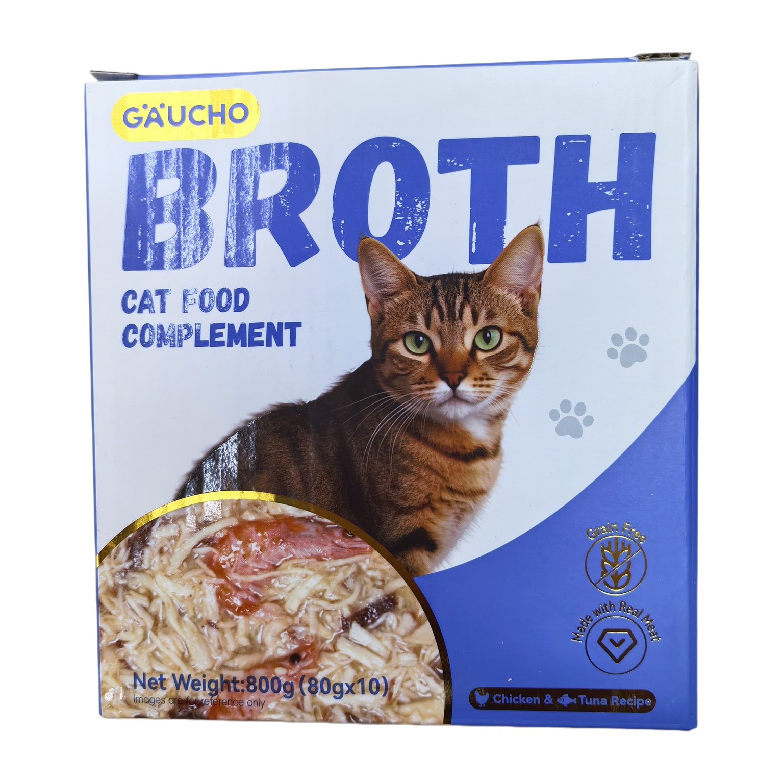 Azul y blanco caja de embalaje de alimentos para gatos suplementos nutricionales equilibrados aditivos de vitaminas para gatos Item Picture