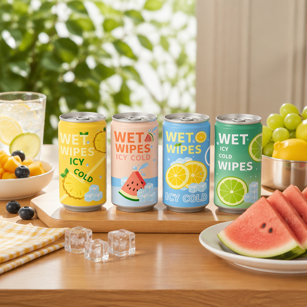 Colored canned wet wipes, portable baby hand and mouth cleaning wet wipes, 80 packs details Picture